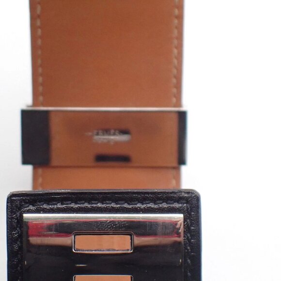 HERMES Collier de Chien Bracelet Bangle Leather Black Size S France 76RL692 - Picture 12 of 14